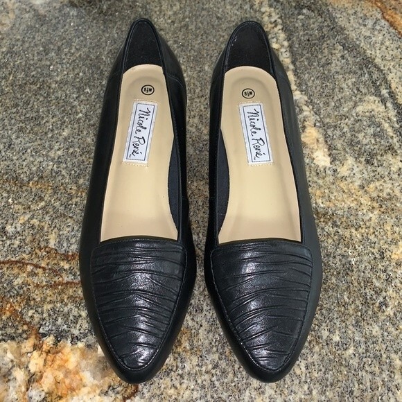 Nicole Rene black wedge slip on shoe 8.5W - Picture 1 of 9